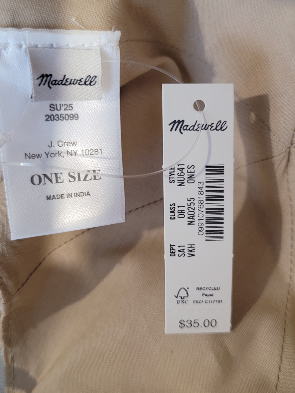 Madewell Vintage Khaki Baseball Cap - Picture 6 of 8